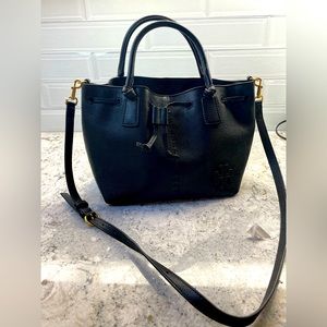 Black Tory Burch McGraw small Bucket Bag. NWOT.